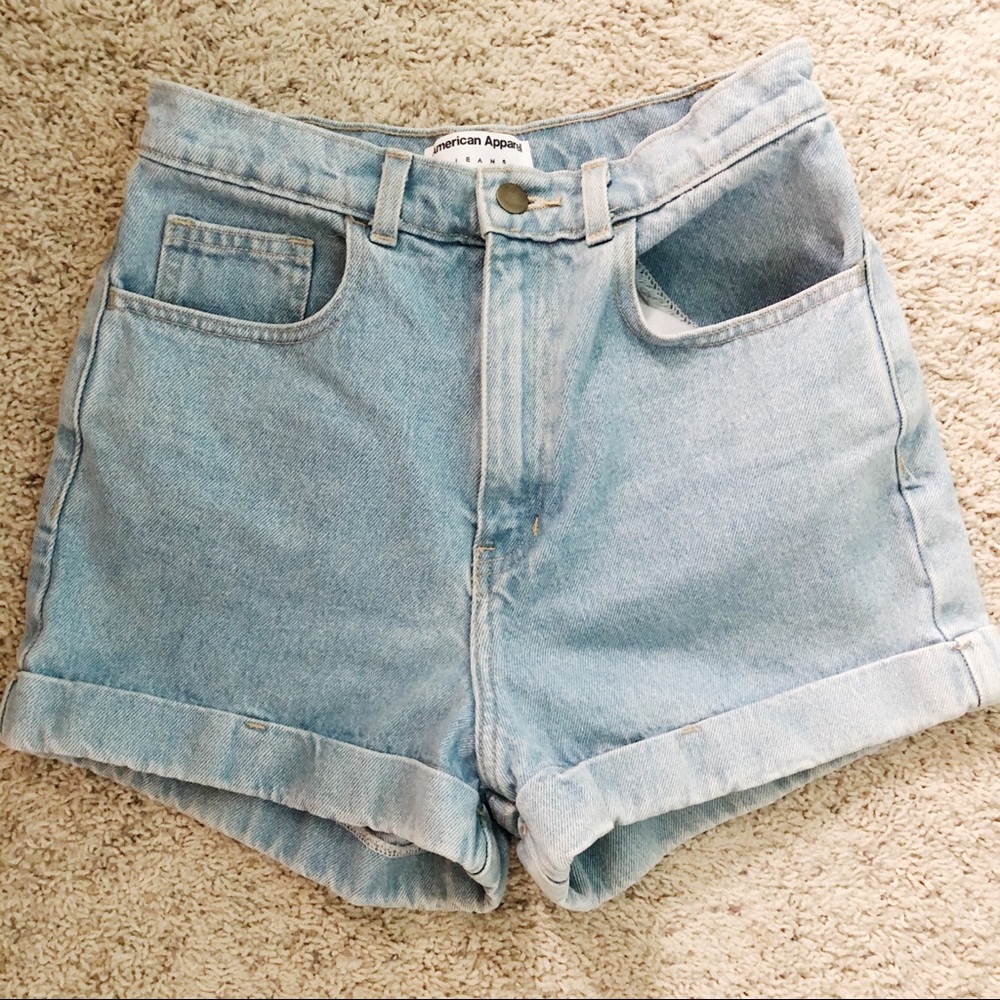 American Apparel high-waisted jean shorts